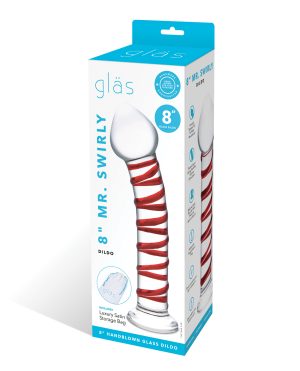 Glas 8″ Mr. Swirly Glass Dildo – Red by Glas product image