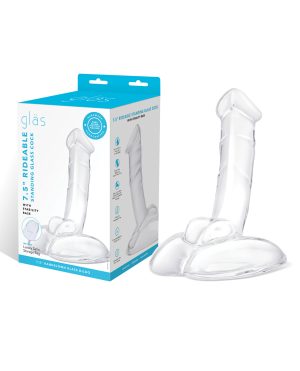 Glas 7.5″ Rideable Standing Cock w/Stability Base by Glas product image