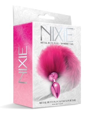 Nixie Metal Butt Plug w/Faux Fur Tail – Pink Metallic by Nixie product image