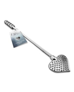 Nixie Flaming Heart Riding Crop – Silver by Nixie product image