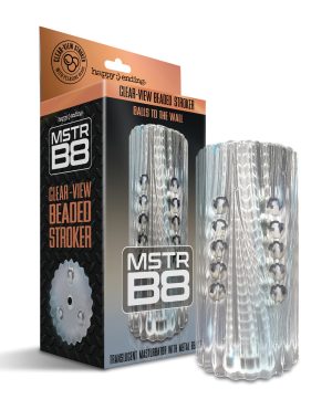 MSTR B8 Balls to the Wall Clear-View Beaded Stroker – Clear by MSTR B8 product image