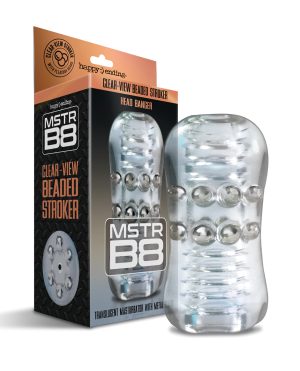 MSTR B8 Head Banger Beaded Clear-View Stroker – Clear by MSTR B8 product image