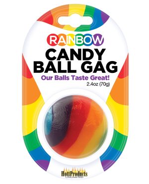 Rainbow Candy Ball Gag – Strawberry by Hott Products product image