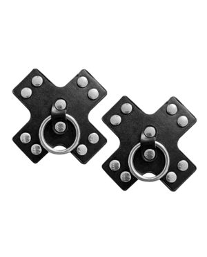 Nipplicious Seducer Leather Pasties w/Ring – Black by Nipplicious product image