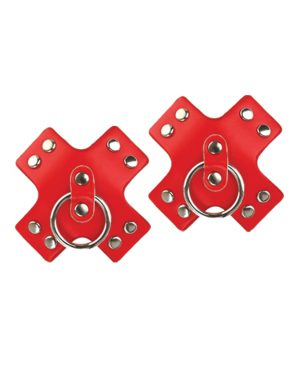 Nipplicious Seducer Leather Pasties w/Ring – Red by Nipplicious product image