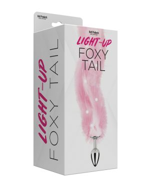 Foxy Tail Light Up Faux Fur Butt Plug – Pink by Foxy Tail product image