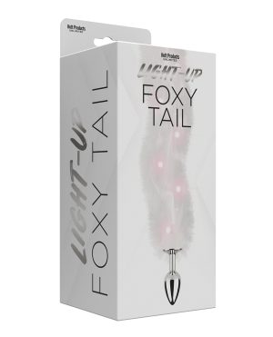 Foxy Tail Light Up Faux Fur Butt Plug – White by Foxy Tail product image