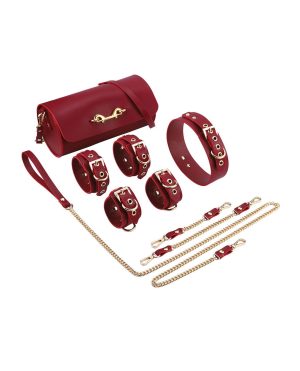 Kinky Play Box Federico Luxurious Leather Restraint Kit – Red by Honey Play Box product image