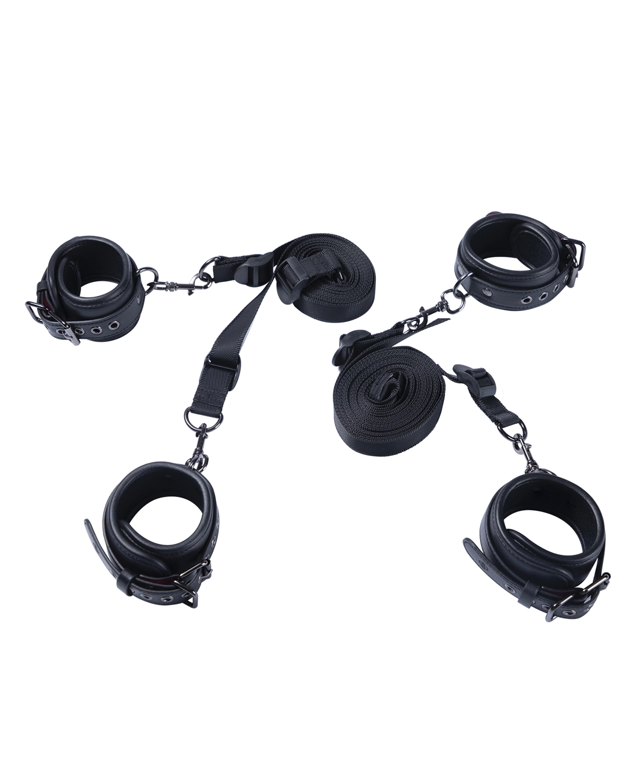 Kinky Play Box Luxury Bondage Bed Restraint Kit - Black - Phareros ...