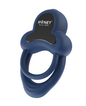 Anello Vibrating Double Cock Ring w/Clitoral Stimulator – Blue by Honey Play Box product image
