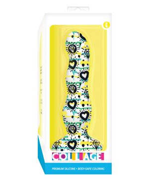 Collage Diamonds & Hearts Curvy Silicone Dildo by Collage product image