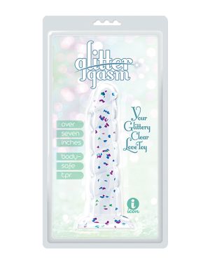 Glittergasm 7.5″ Swirls Dildo – Blue/Purple/Violet by Macaroon product image