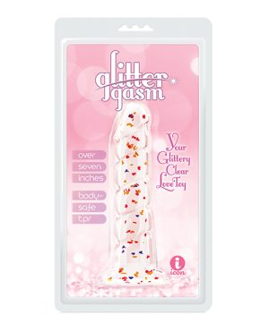 Glittergasm 7.5″ Swirls Dildo – Red/Gold/Orange by Macaroon product image