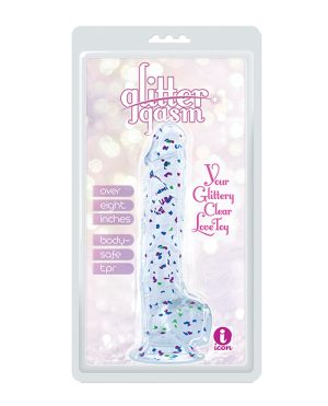 Glittergasm 8.5″ Ballsy Dildo – Blue/Purple/Violet by Glittergasm product image
