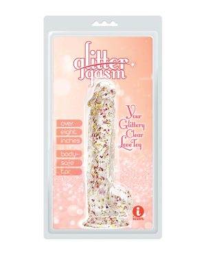 Glittergasm 8.5″ Ballsy Dildo – Red/Gold/Orange by Glittergasm product image
