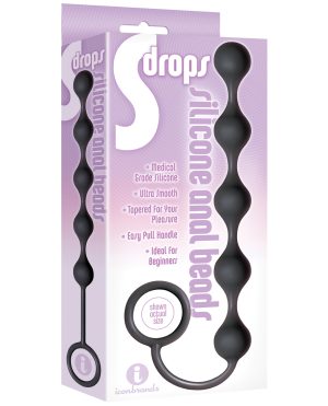 The 9’s S Drops Silicone Anal Beads – Black by The 9s product image