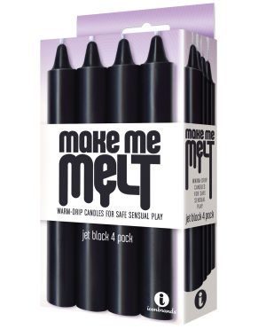 The 9’s Make Me Melt Sensual Warm Drip Candles – Jet Black Pack of 4 by The 9s product image