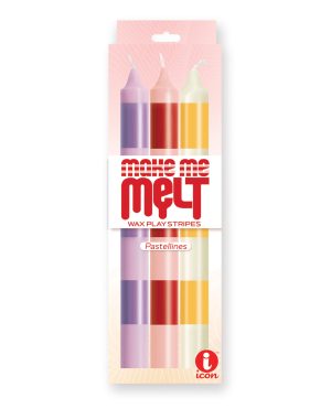 The 9’s Make Me Melt Sensual Warm Drip Candles – Pastellines Stripes Pack of 3 by The 9s product image