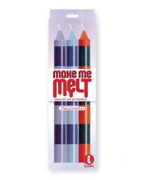 The 9’s Make Me Melt Sensual Warm Drip Candles – Passionettes Stripes Pack of 3 by The 9s product image