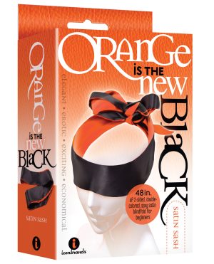 The 9’s Orange is the New Black Satin Sash Reversible Blindfold by The 9s product image