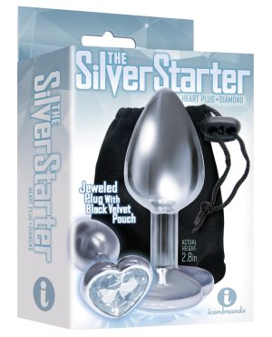 The 9’s The Silver Starter Bejeweled Heart Stainless Steel Plug – Diamond by The 9s product image