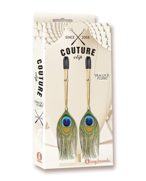Couture Clips Luxury Nipple Clamps – Peacock Plume by Couture Clips product image