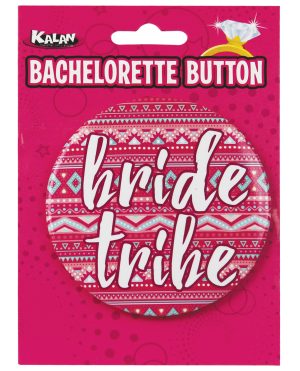 Bachelorette Button - Bride Tribe Pink/White