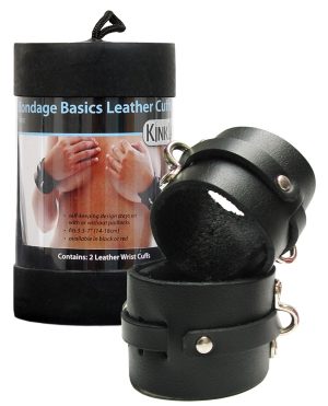 KinkLab Leather Wrist Cuffs – Black by Kinklab product image
