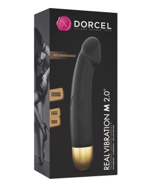 Dorcel Real Vibration M 8.6″ Rechargeable Vibrator 2.0 – Black/Gold by Dorcel product image