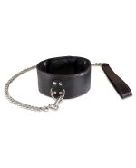 Sultra Lambskin 2 1/2″ Collar w/24″ Chain – Black by Sultra Leather product image