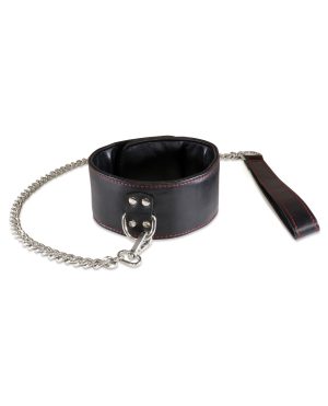 Sultra Lambskin 2 1/2″ Collar w/24″ Chain – Black by Sultra Leather product image