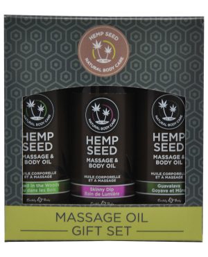 Earthly Body Massage Oil Gift Set – 2 oz Skinny Dip, Naked in the Woods & Guavalava by Earthly Body product image