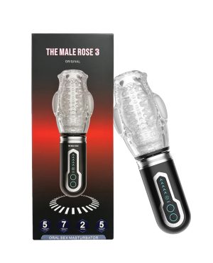 The Male Rose 3 Thrusting, Rotating & Vibrating Oral Sex Masturbator – Black by The Male Rose product image
