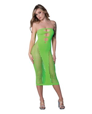 Seamless Sleeveless Gown – Neon Green O/S by Exposed product image
