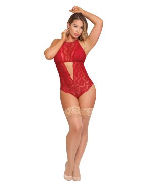 Sugar & Spice Teddy w/Snap Crotch Red L/XL by Exposed product image