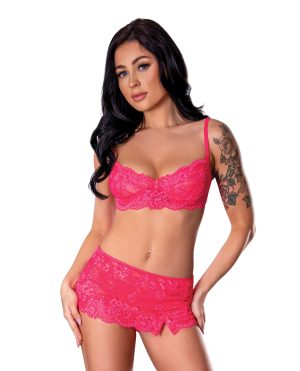 Get It Girl Lace Bra w/Skirt & Thong – Pink S/M by Exposed product image