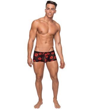 Kiss Me Stretch Mesh Mini Short Blk/Rd SM by Male Power product image