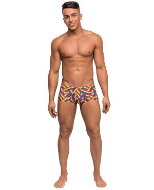Pride Fest Contoured Pouch Mini Short Rainbow SM by Male Power product image
