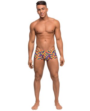 Pride Fest Contoured Pouch Mini Short Rainbow XL by Male Power product image