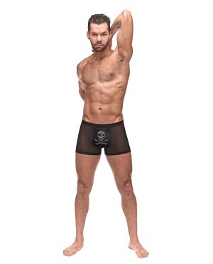 Private Screening Micro Mesh & Modal Skull Pouch Short Black LG by Male Power product image
