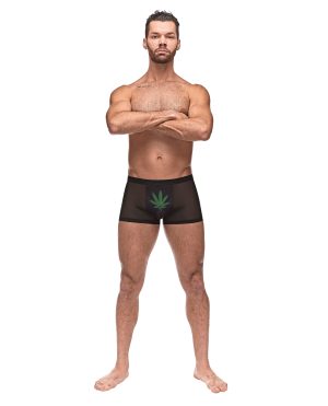 Private Screening Micro Mesh & Modal Pot Leaf Black XL by Male Power product image