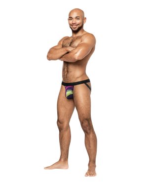 Galactic Sheer Poly Spandex Strappy Ring Jock Multi Color L/XL by Male Power product image