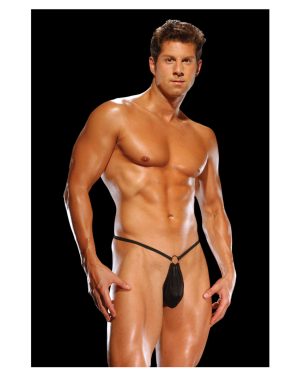 Male Power G-String w/Front Ring Black O/S by Male Power product image