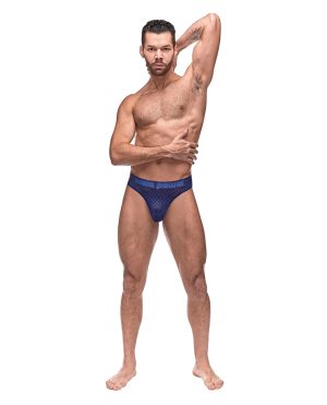 Diamond Mesh Bong Thong Blue L/XL by Male Power product image