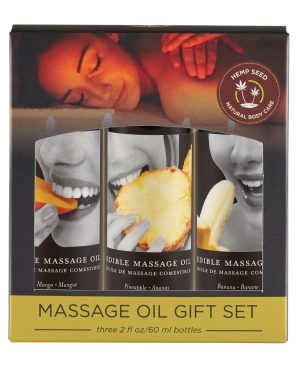 Earthly Body Edible Massage Oil Gift Set – 2 oz Banana, Mango & Pineapple by Earthly Body product image