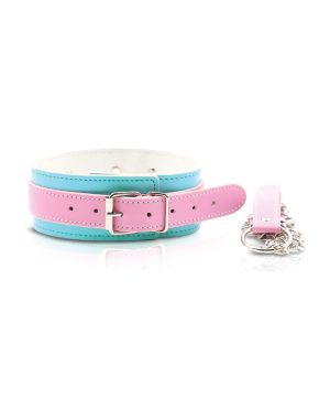 Nobu Fetish Choker & Leash Set – Pink/Blue by Nobu product image