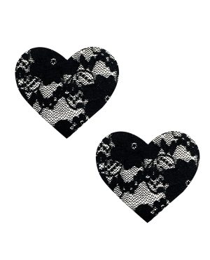 Neva Nude Lace Heart Pasties – Black O/S by Neva Nude product image