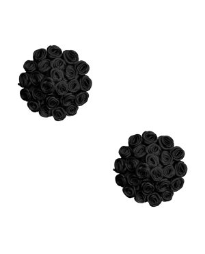 Neva Nude Burlesque Nightfall Roses Reusable Silicone Pasties- Black O/S by Neva Nude product image
