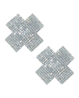 Neva Nude Cross Crystal Jewel Reusable Silicone Nipple Pasties – Clear O/S by Neva Nude product image