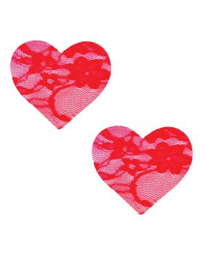 Neva Nude Lace Heart Pasties – Red O/S by Neva Nude product image